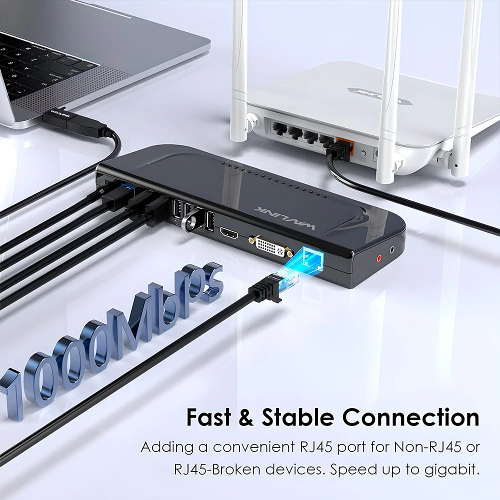 Imagem 4 de 5 do produto Docking Station Acoplamento Wavlink Dual Monitor 4k Usb 3.0