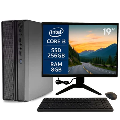 Computador Slim Completo Multipc i3 6ªg 8GB SSD 256gb Win11