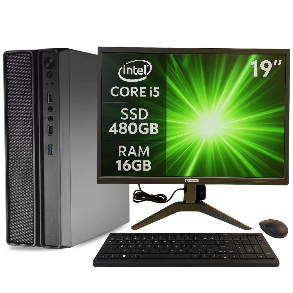 新品i5 10400/16G/SSD512G/Office2019H&B Computador Intel i5 10400 16GB RAM SSD 512GB Monitor LED 21.5