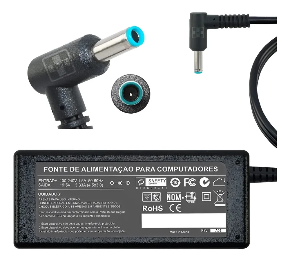 Fonte Compatível Com Hp 15-r080nd 19,5v 3.33a 65w 761 Fonte Compatível Com Hp 15-r080nd 19,5v 3.33a 65w 761