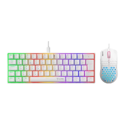 Kit Teclado Mecânico E Mouse Gamer Branco Kit Snow Reaver Duo RGB Clanm