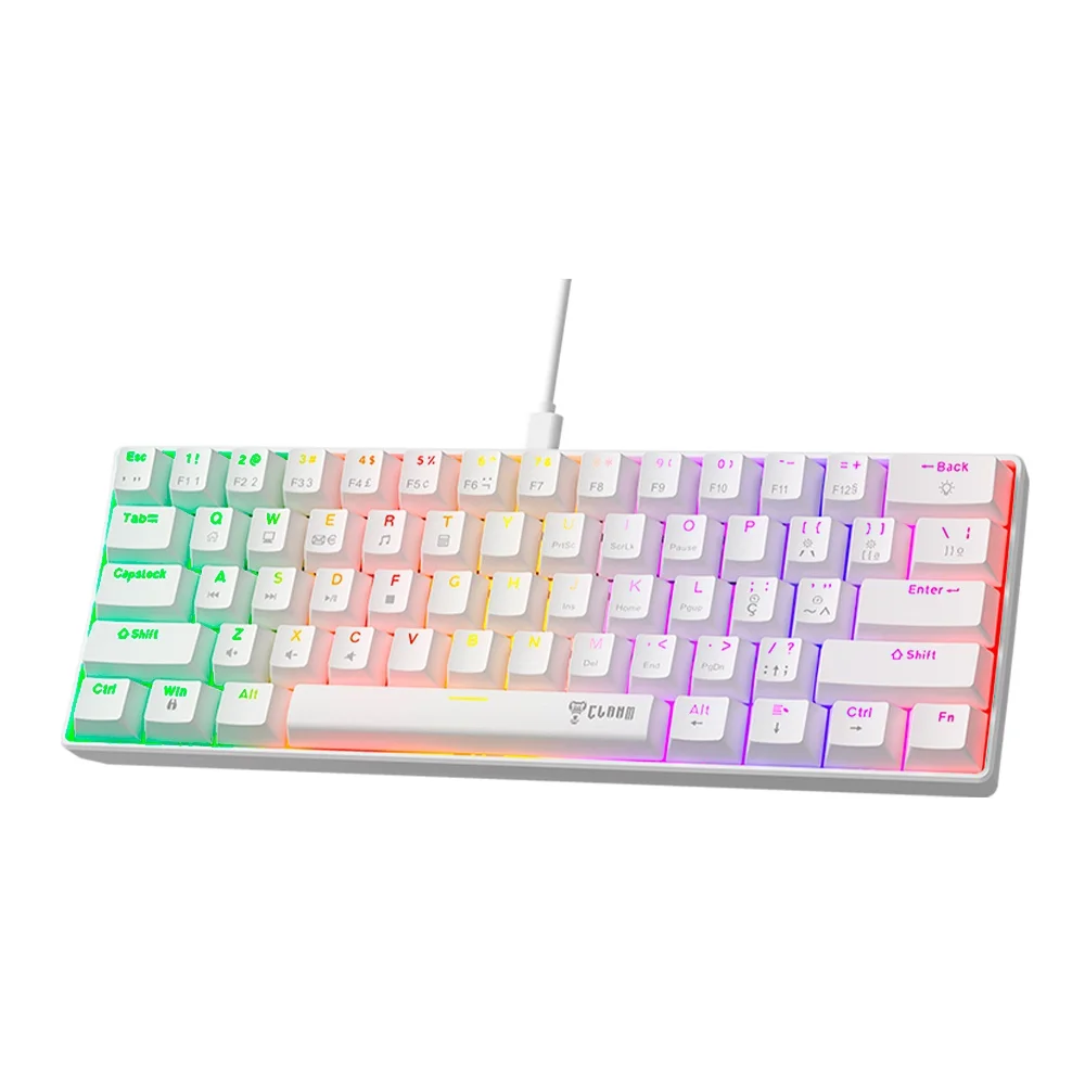 Imagem 2 de 5 do produto Kit Teclado Mecânico E Mouse Gamer Branco Kit Snow Reaver Duo RGB Clanm