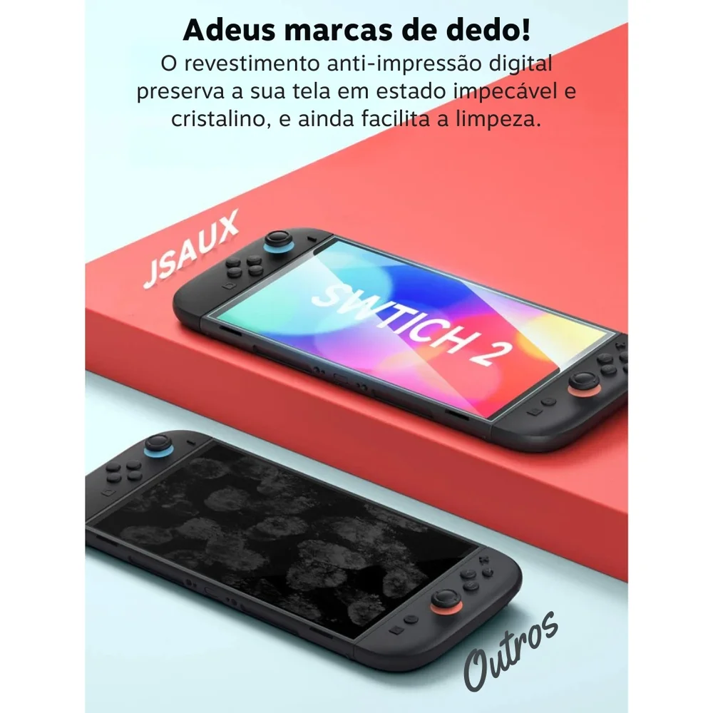 Imagem 3 de 5 do produto Película De Vidro Hd Jsaux Para Nintendo Switch 2
