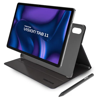 Tablet Positivo Vision Tab 11 Com Capa E Caneta 4gb Ram 128GB 4g Tela 11” Full Hd Octa-core - Preto