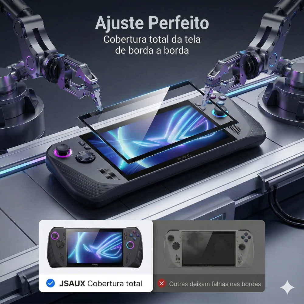 Imagem 2 de 5 do produto Protetor De Tela Hd Vidro Temperado Jsaux Para Rog XBOX Ally