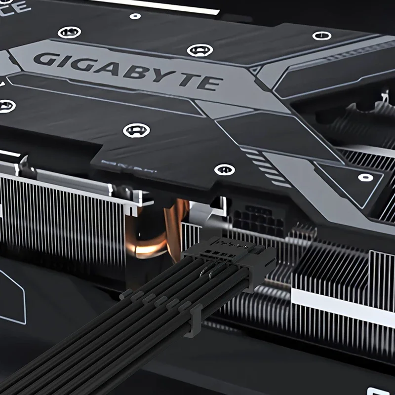 Imagem 4 de 5 do produto Kit 4 Cabo Sleeved Extensor de Fonte, PCI-e 5.0 para GPU 16 Pinos 12VHPWR, 300mm, Preto, Compatível com ATX 24 Pinos, EPS 8 Pinos (4+4)