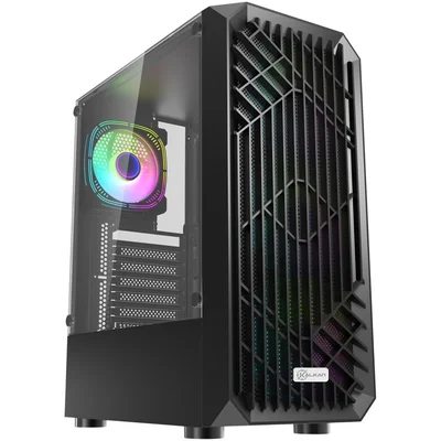 Gabinete Gamer Kalkan Alfern Lite S/fans S/fonte Atx Midtower Lateral Acrílico Usb3.0 Preto - Klk00088