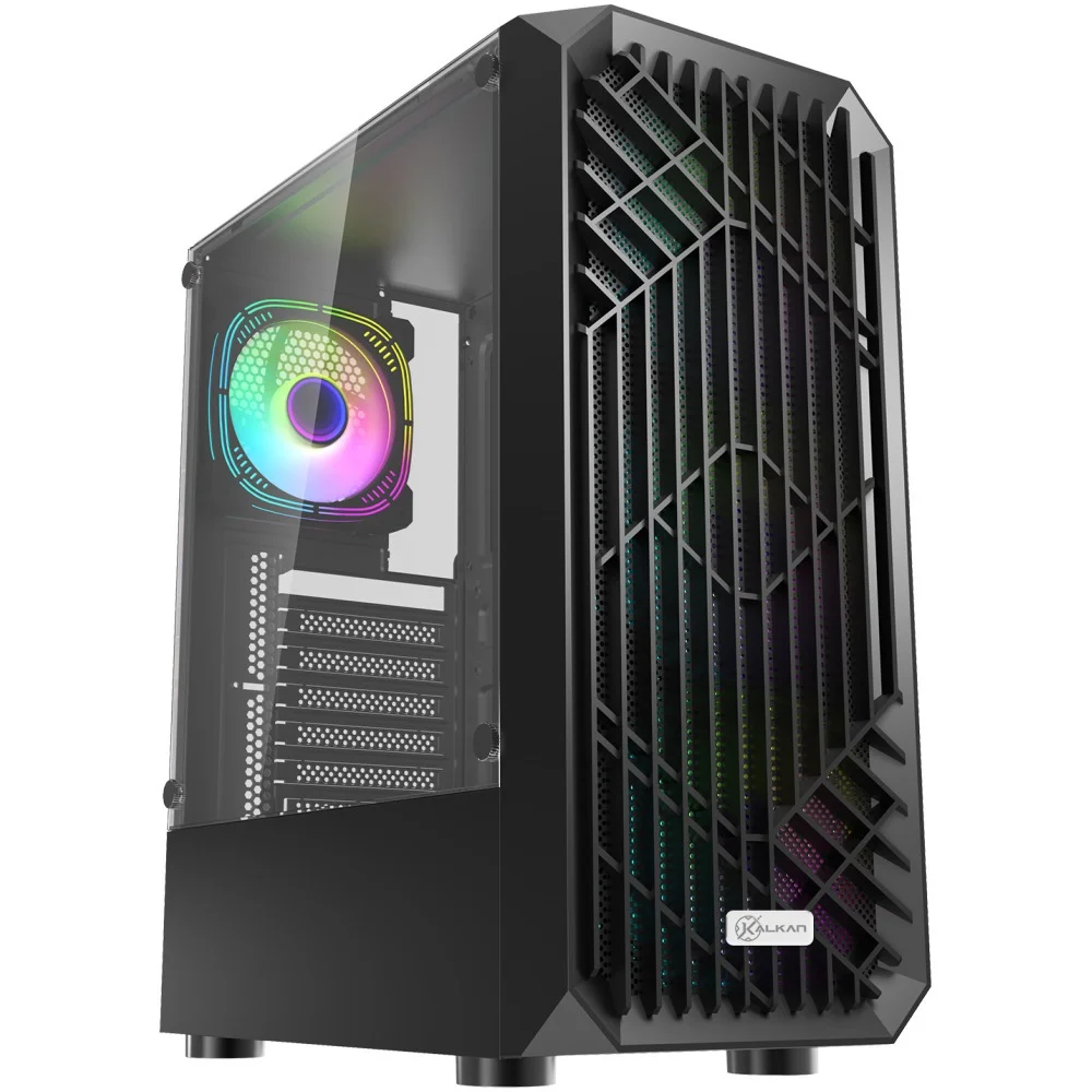 Gabinete Gamer Kalkan Alfern Lite S/fans S/fonte Atx Midtower Lateral Acrílico Usb3.0 Preto - Klk00088