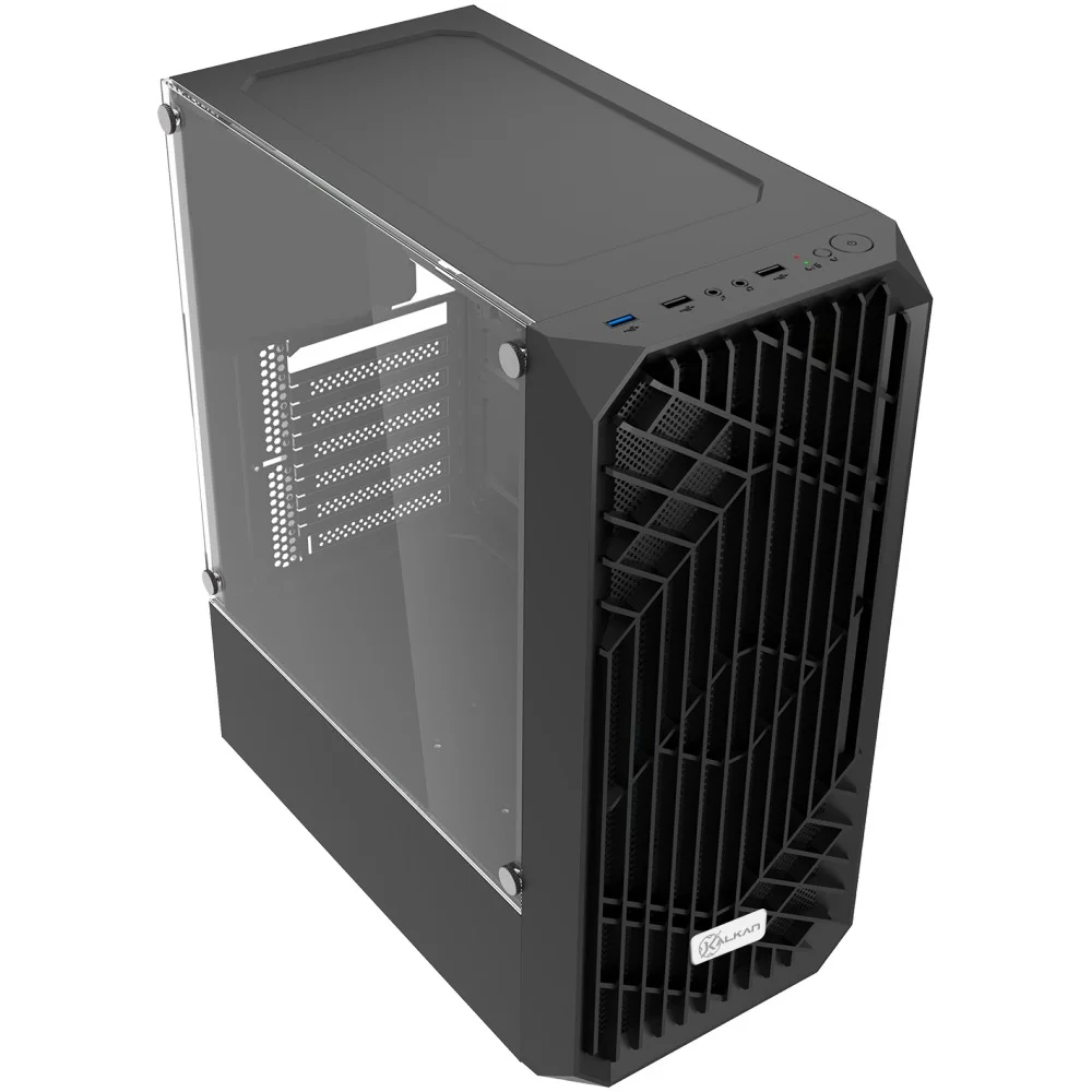 Imagem 4 de 5 do produto Gabinete Gamer Kalkan Alfern Lite S/fans S/fonte Atx Midtower Lateral Acrílico Usb3.0 Preto - Klk00088