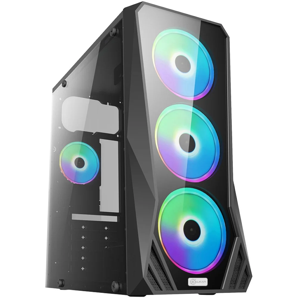 Gabinete Gamer Kalkan Husk Lite S/fan S/fonte Micro-atx Vidro Temperado Preto - Klk00070