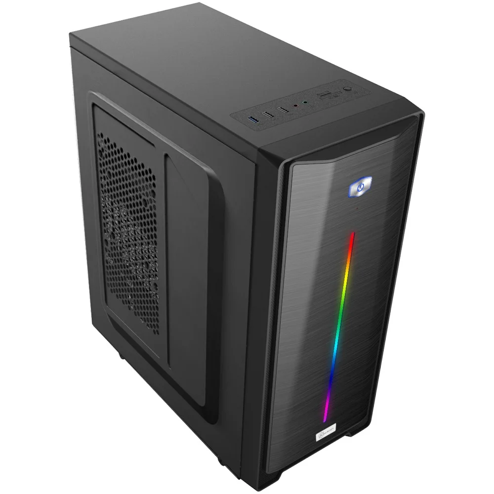 Imagem 2 de 5 do produto Gabinete Gamer Kalkan Veld Lite RGB S/fan S/fonte Atx Midtower Fita LED RGB Preto - Klk00071
