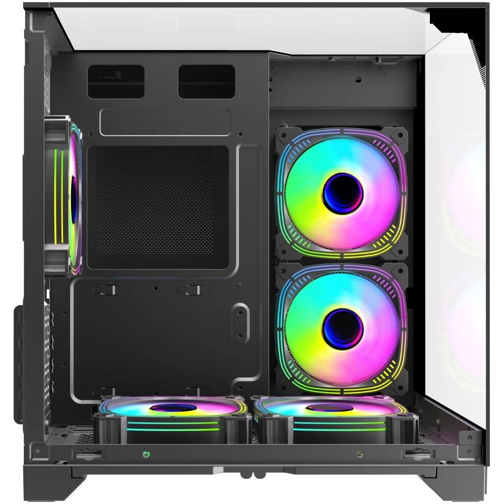 Imagem 3 de 5 do produto Gabinete Gamer Kalkan Midgard Vision S/fan S/fonte Micro Atx Aquário Panorâmico Preto - Klk00086