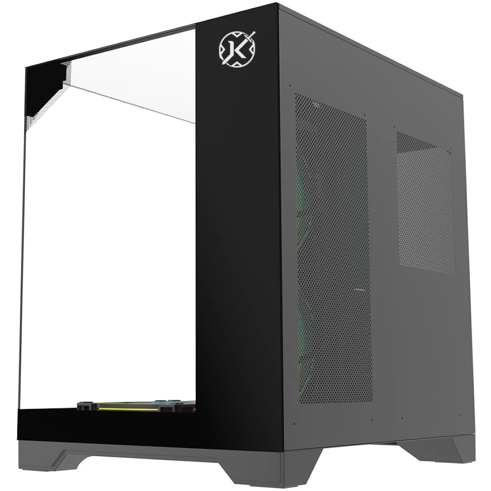 Imagem 4 de 5 do produto Gabinete Gamer Kalkan Midgard Vision S/fan S/fonte Micro Atx Aquário Panorâmico Preto - Klk00086