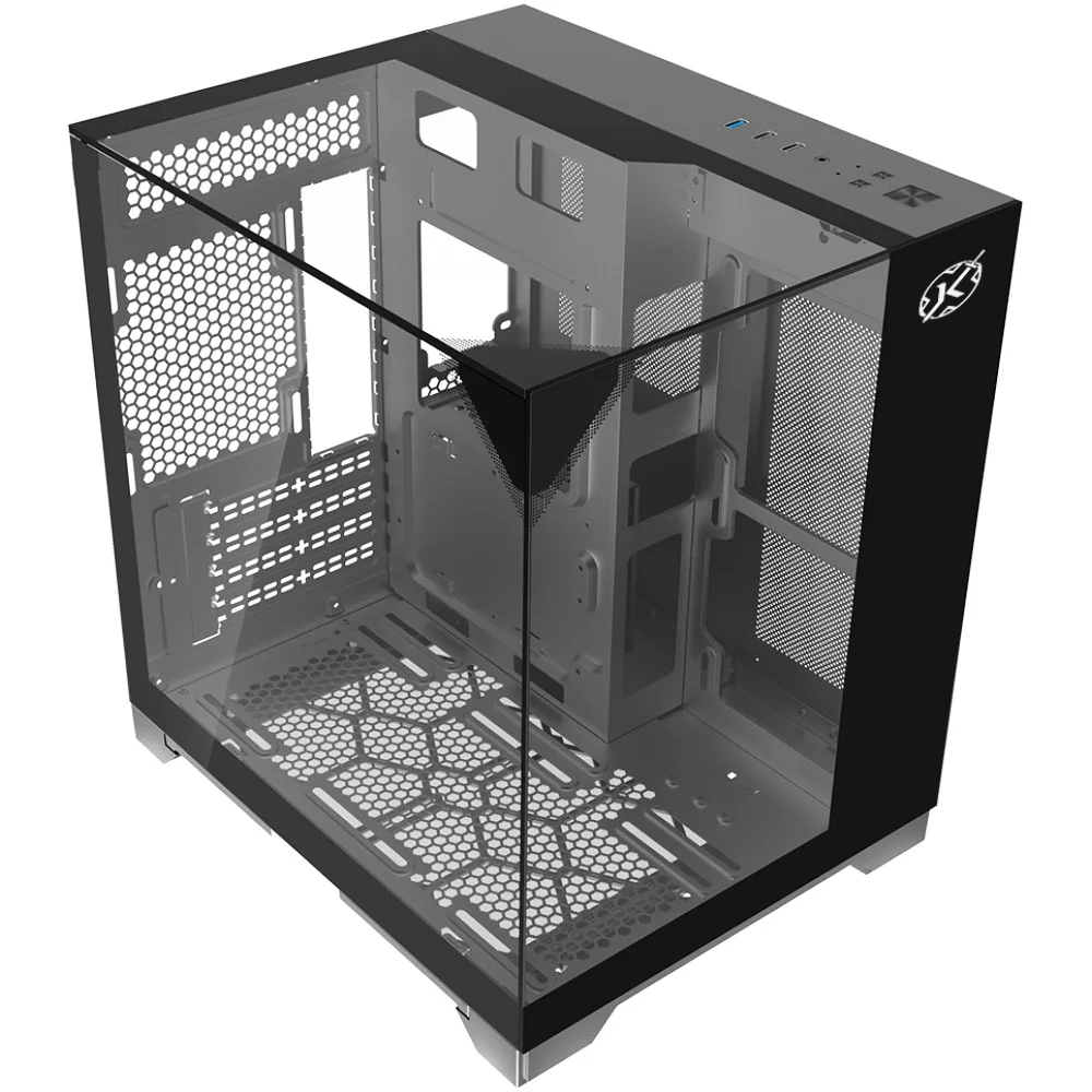 Imagem 5 de 5 do produto Gabinete Gamer Kalkan Midgard Vision S/fan S/fonte Micro Atx Aquário Panorâmico Preto - Klk00086