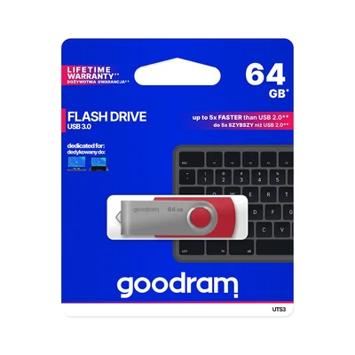 Pen Drive Uts3 Vermelho Usb 3.0 64gb Goodram