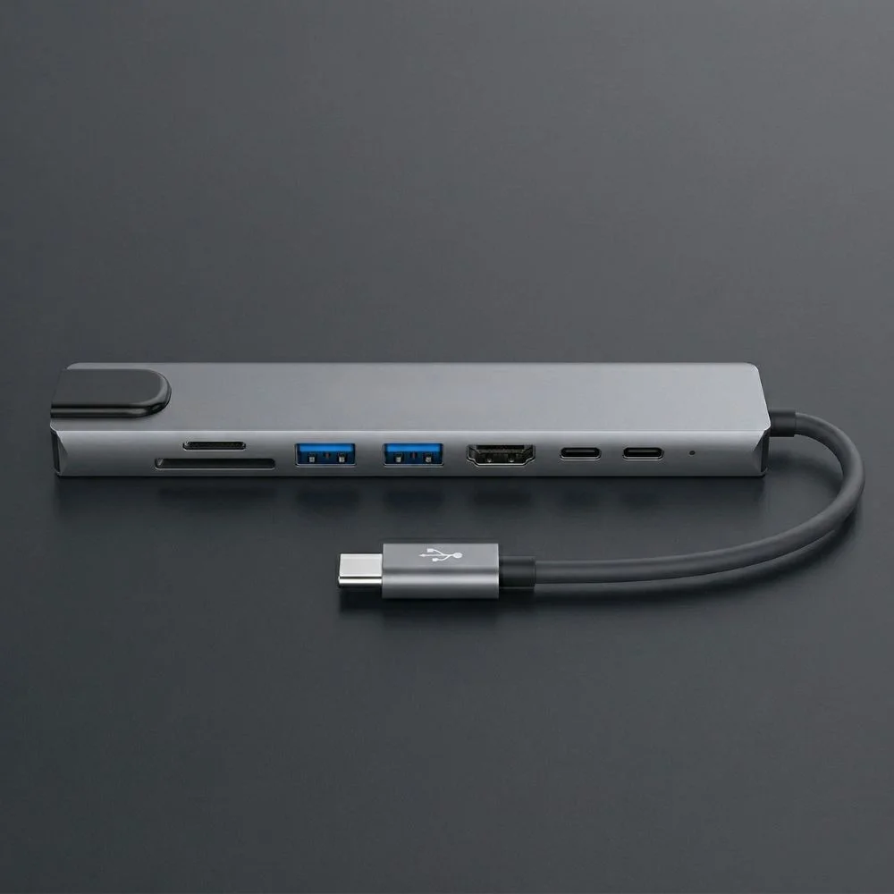 Imagem 2 de 5 do produto Hub Adaptador Usb-c 8 Em 1 HDMI 4k Rj45 Sd/tf Pd 87w