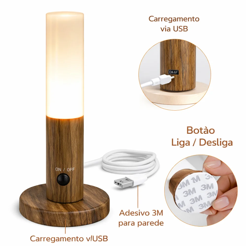 Imagem 4 de 5 do produto Luminária LED Inteligente Com Sensor De Movimento Usb