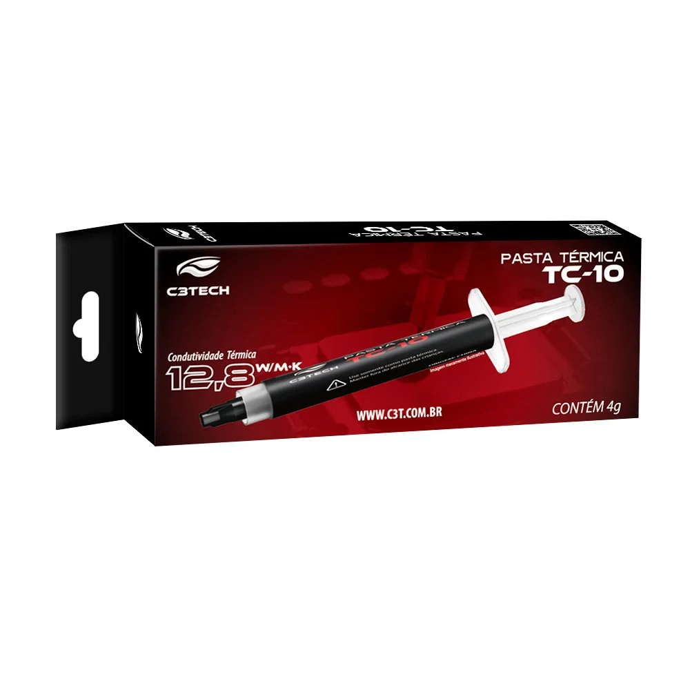 Imagem 5 de 5 do produto Pasta Térmica C3tech Tc-10 4g  Alta Performance 12,8 W/mk