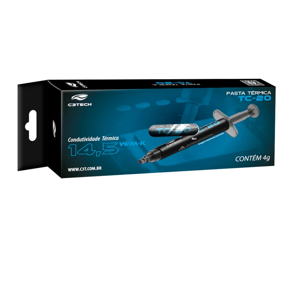 Pasta Térmica Tc-20 4g 14.5w/mk Alta Performance C3tech 5
