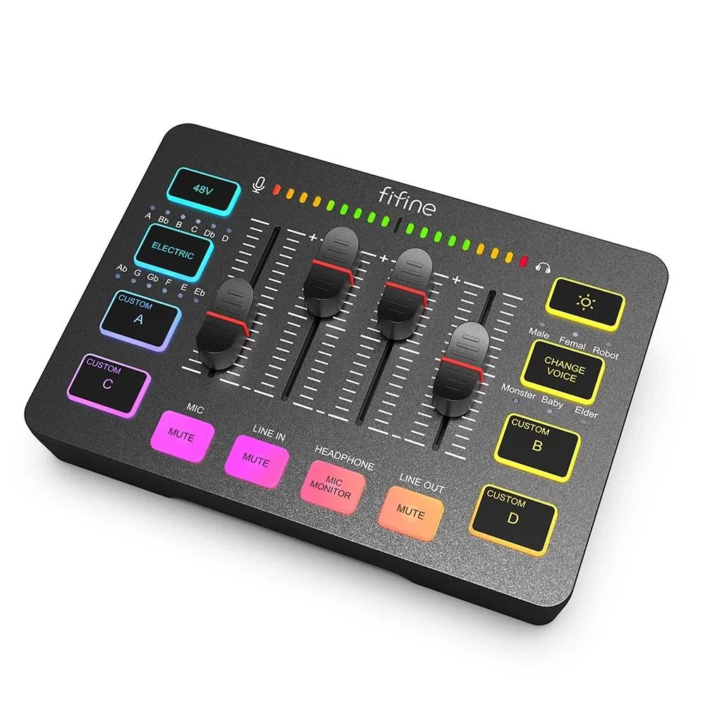 Imagem 2 de 4 do produto Mesa De Som Fifine Ampligame Sc3 - Preto