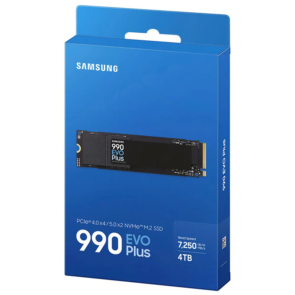 SSD Samsung 990 Evo Plus Nvme M.2 4TB Mz-v9s4t0b/am Leitura 7000mb/s Escrita 5000mb/s Alta Performance Gamer SSD Samsung 990 Evo Plus Nvme M.2 4TB Mz-v9s4t0b/am Leitura 7000mb/s Escrita 5000mb/s Alta Performance Gamer