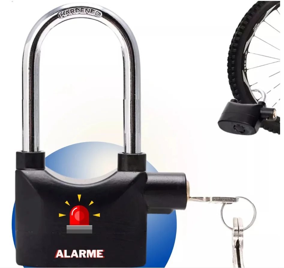 Imagem 2 de 5 do produto Cadeado Grande Com Alarme Antifurto