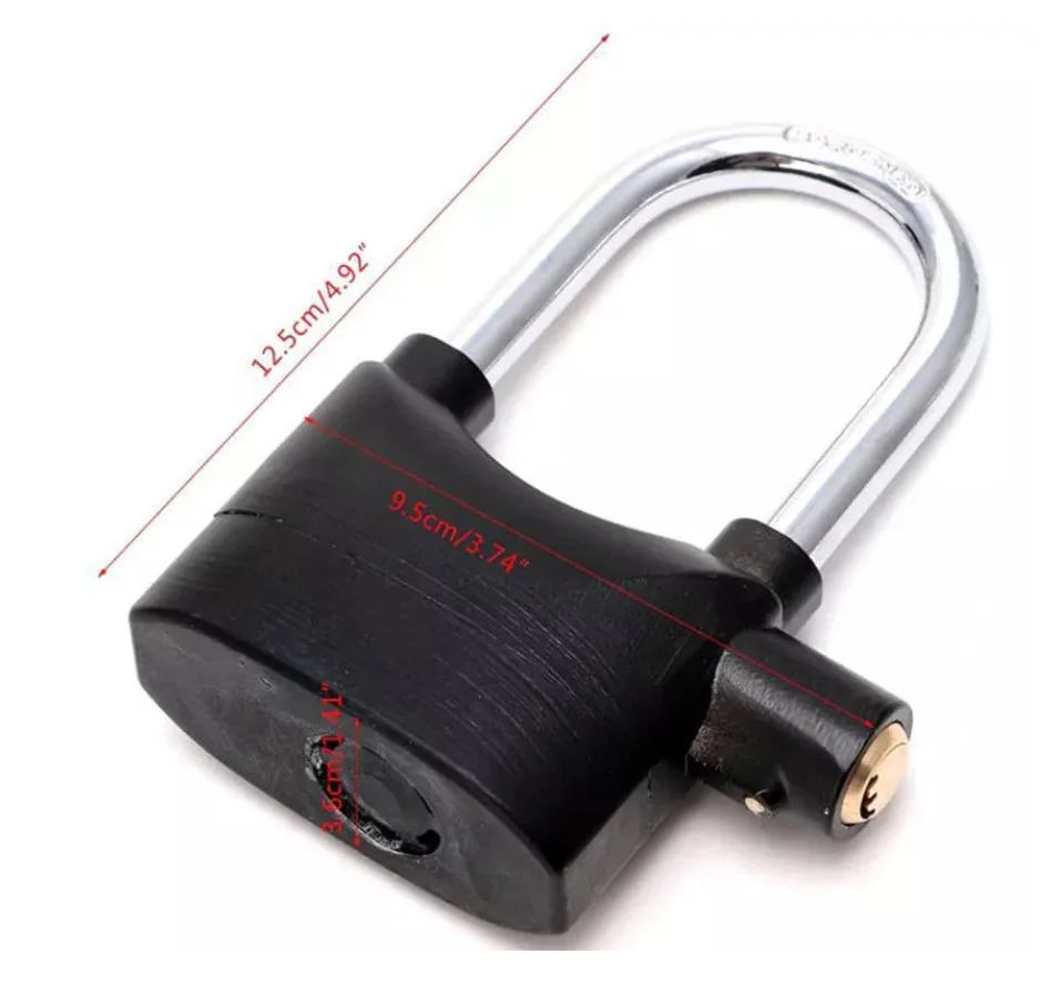 Imagem 3 de 5 do produto Cadeado Grande Com Alarme Antifurto