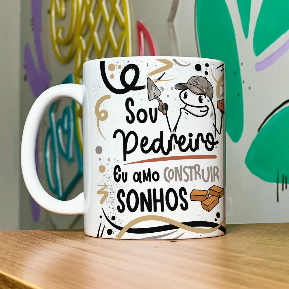 Imagem 2 de 5 do produto Caneca Flork Profissões - Sou Pedreiro - 325ml