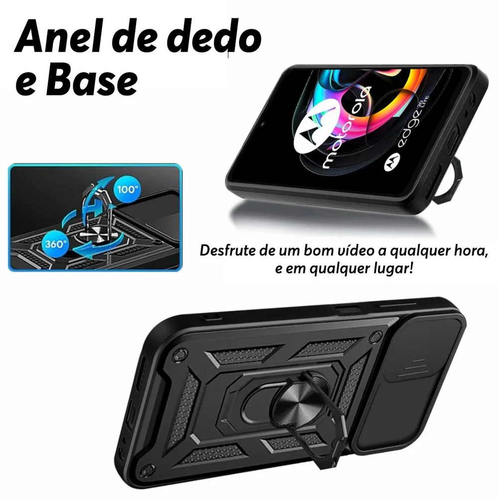 Imagem 4 de 5 do produto Capa Militar P/ Motorola Moto Edge 20 Lite - Capinha Case Protetora Anti Impacto Queda Armadura Resistente