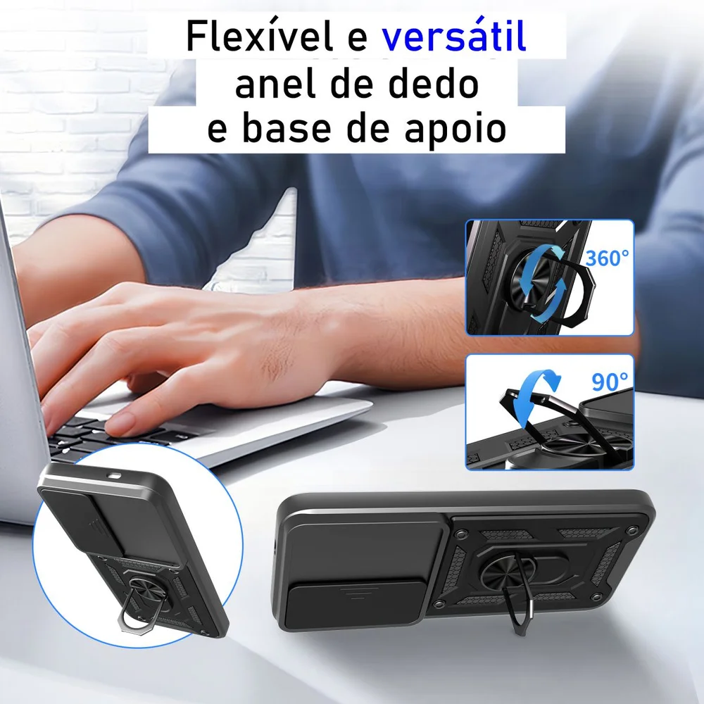 Imagem 2 de 5 do produto Capa Capinha Case Para Infinix Hot 60 5g - Protetora Militar Resistente Anti Impacto Queda Armadura Reforçada Durável