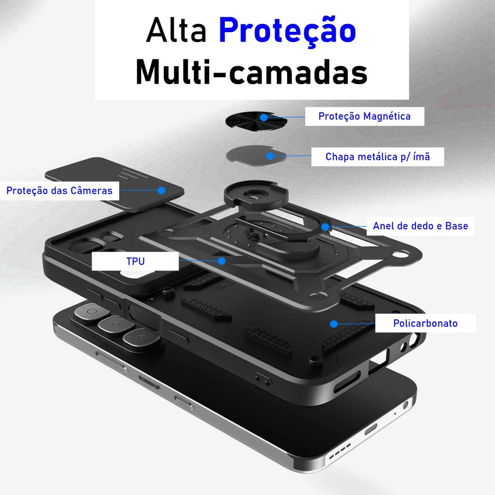 Imagem 4 de 5 do produto Capa Capinha Case Para Infinix Hot 60 5g - Protetora Militar Resistente Anti Impacto Queda Armadura Reforçada Durável