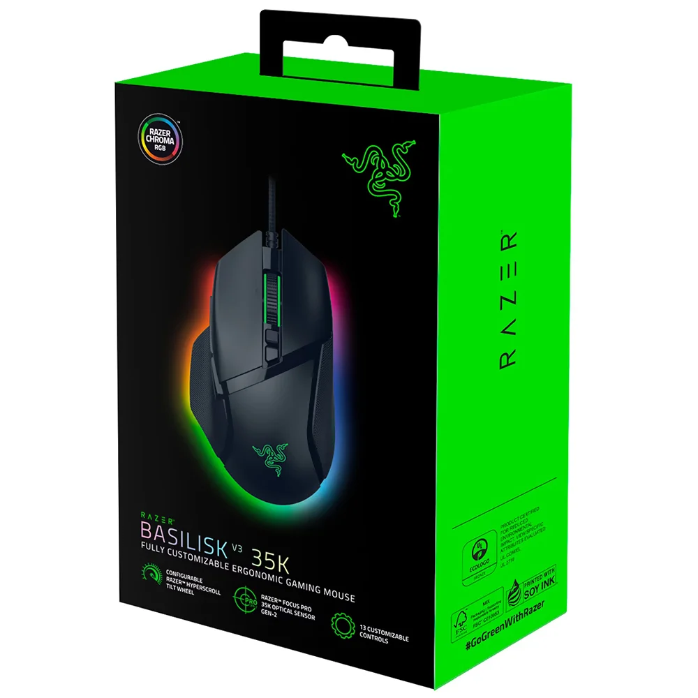 Mouse Gamer Razer Basilisk V3 35k Usb / RGB - Preto (rz01-05230100-r3m1) Mouse Gamer Razer Basilisk V3 35k Usb / RGB - Preto (rz01-05230100-r3m1)