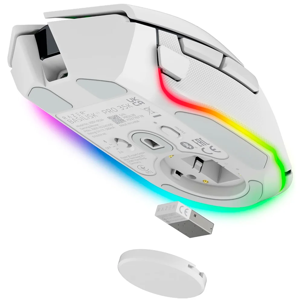 Imagem 3 de 3 do produto Mouse Gamer Razer Basilisk V3 Pro 35k Wireless / RGB - Branco (rz01-05240200-r3u1)