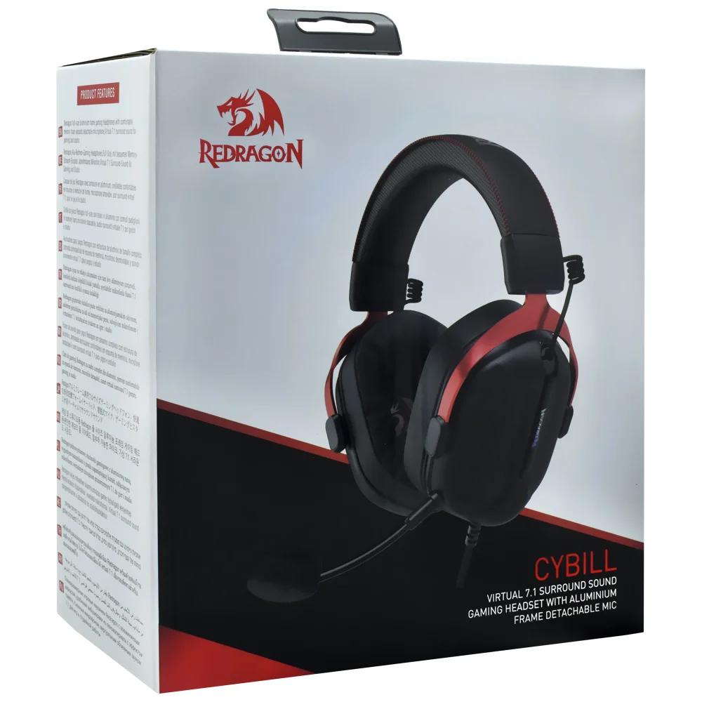 Imagem 2 de 4 do produto Headset Gamer Redragon H312 Cybill / Com Fio - Preto / Vermelho