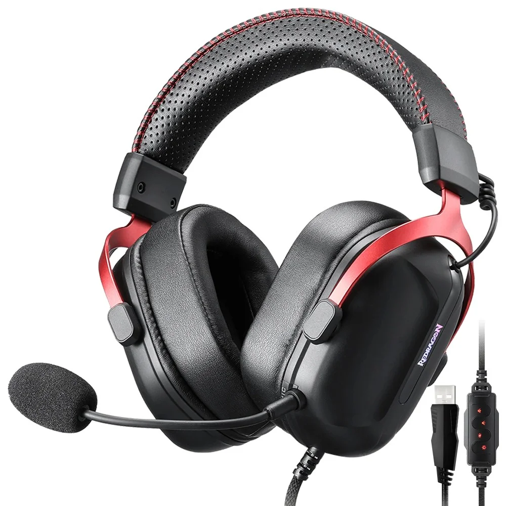 Imagem 3 de 4 do produto Headset Gamer Redragon H312 Cybill / Com Fio - Preto / Vermelho