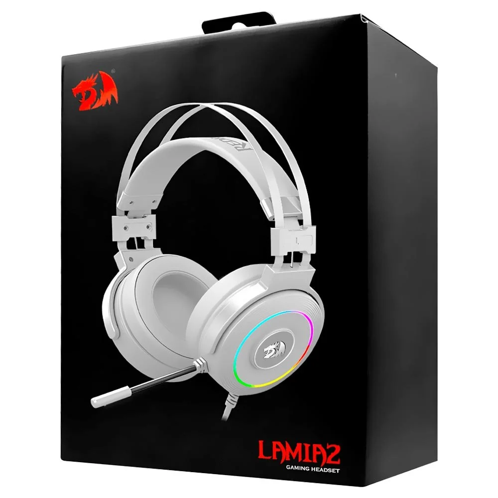 Imagem 3 de 4 do produto Headset Gamer Redragon Lamia 2 H320w-RGB / RGB / Com Fio - Branco