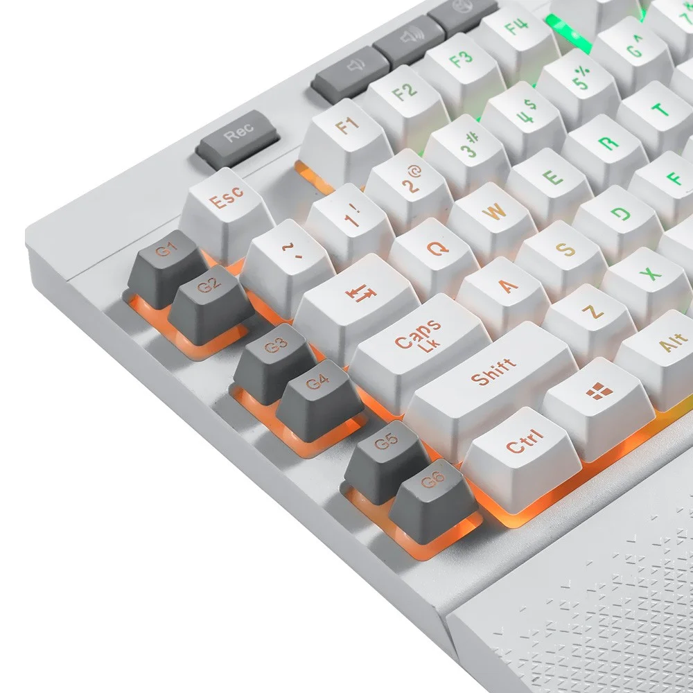 Teclado Gamer Redragon K512w-RGB-1 Shiva Usb / Inglês - Branco