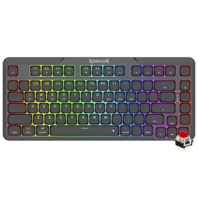 Teclado Gamer Redragon K706RGB-pro Aether Pro Wireless / RGB / Red / Inglês - Preto