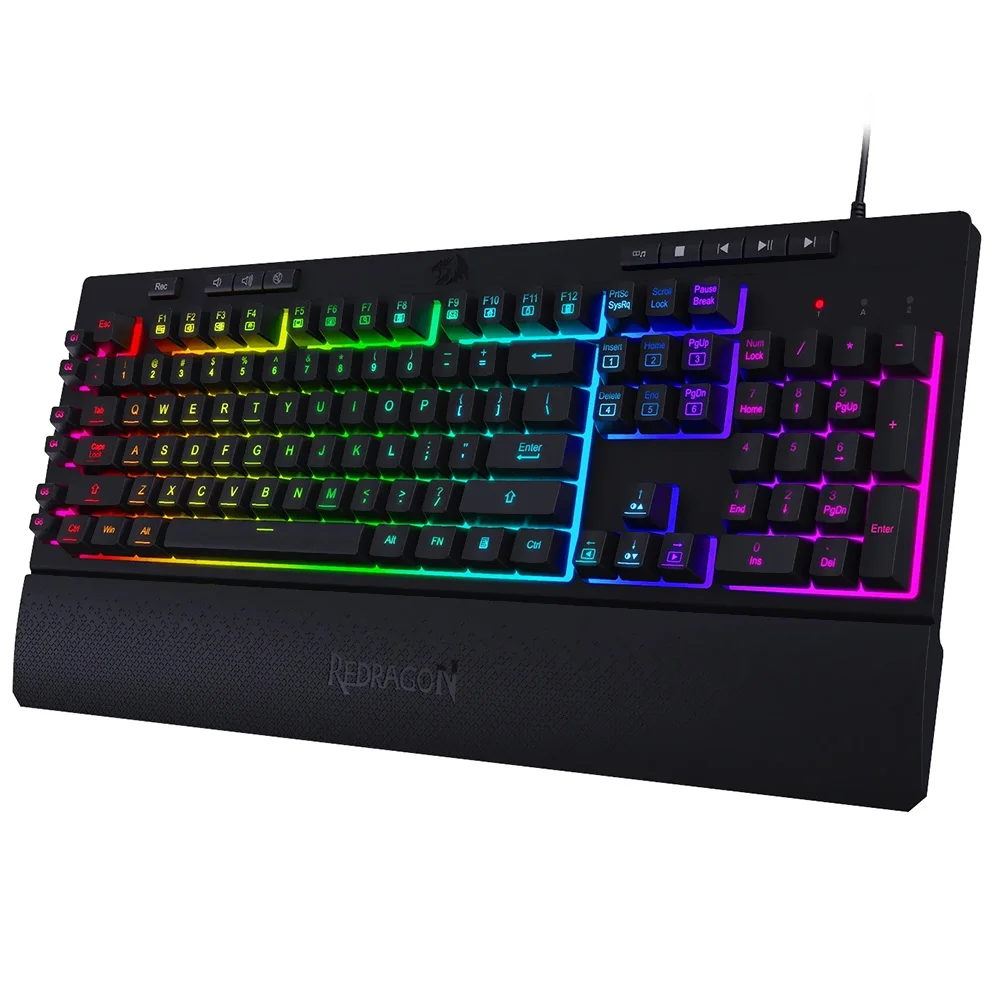 Imagem 3 de 3 do produto Teclado Gamer Redragon K512RGB-1 Shiva Usb / Inglês - Preto