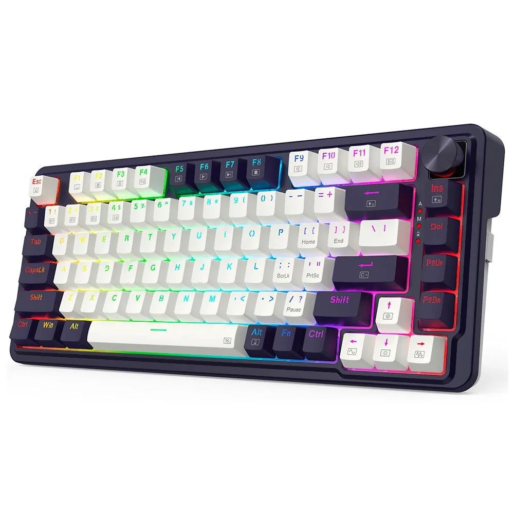 Imagem 2 de 3 do produto Teclado Gamer Mecânico Redragon K673wb-RGB-pro Ucal Pro Mini Wireless / Red / Inglês - Roxo / Branco