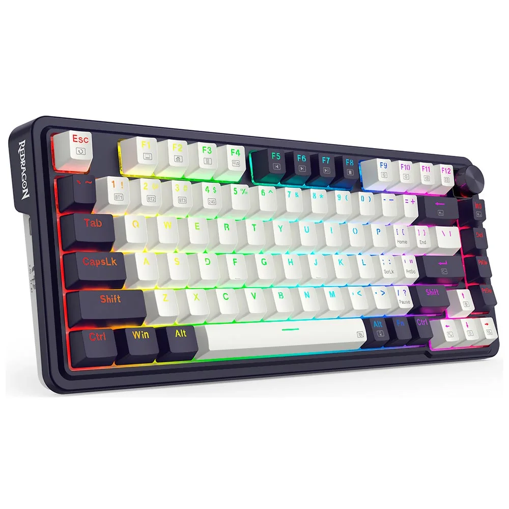 Imagem 3 de 3 do produto Teclado Gamer Mecânico Redragon K673wb-RGB-pro Ucal Pro Mini Wireless / Red / Inglês - Roxo / Branco