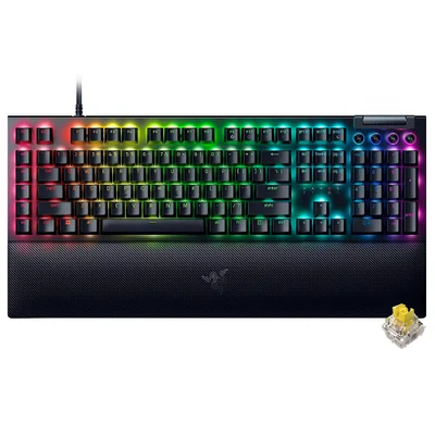 Teclado Gamer Mecânico Razer Blackwidow V4 Usb / RGB / Yellow / Inglês - Preto (rz03-04691900-r3u1)