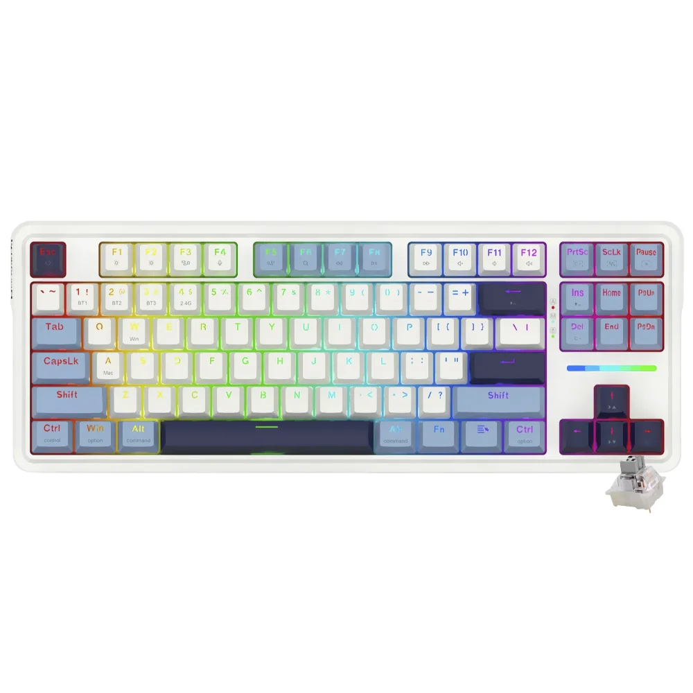 Imagem 3 de 3 do produto Teclado Gamer Mecânico Redragon K728wbb-RGB-pro Antonium Pro Wireless / RGB / Inglês - Branco