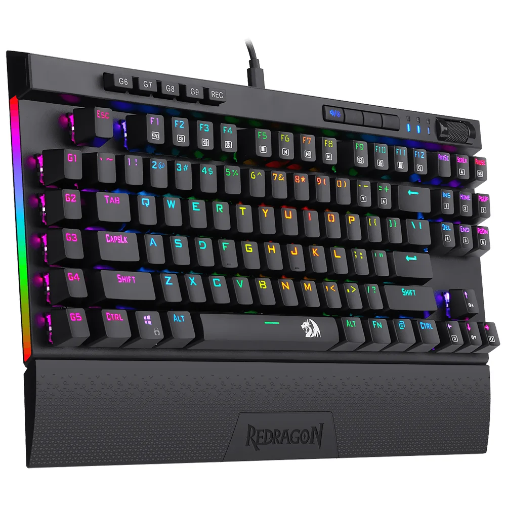 Imagem 2 de 3 do produto Teclado Gamer Mecânico Redragon K587RGB-pro Magic-wand Pro Usb / RGB / Blue / Inglês - Preto