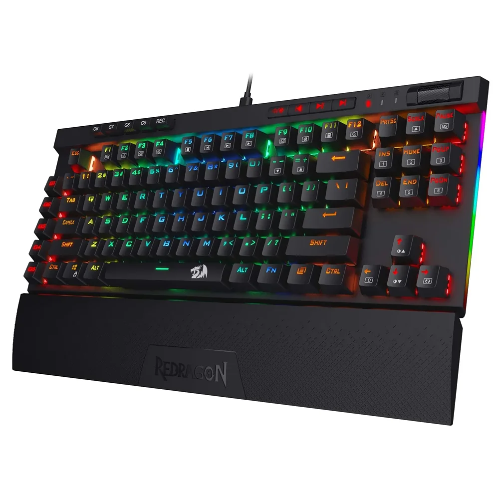 Imagem 3 de 3 do produto Teclado Gamer Mecânico Redragon K587RGB-pro Magic-wand Pro Usb / RGB / Blue / Inglês - Preto