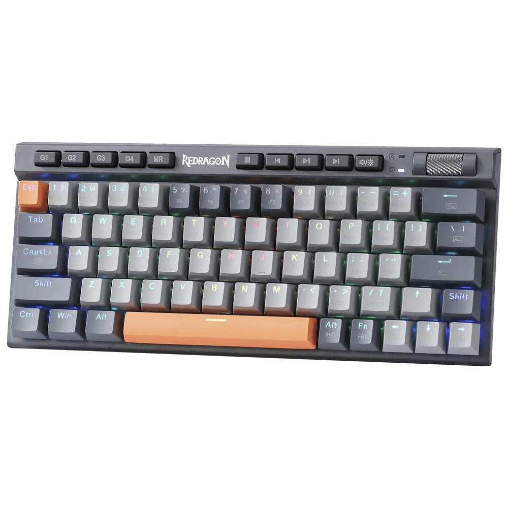 Imagem 3 de 3 do produto Teclado Gamer Mecânico Redragon K634gg-RGB-pro Traric Pro Wireless / RGB / Red / Inglês - Cinza