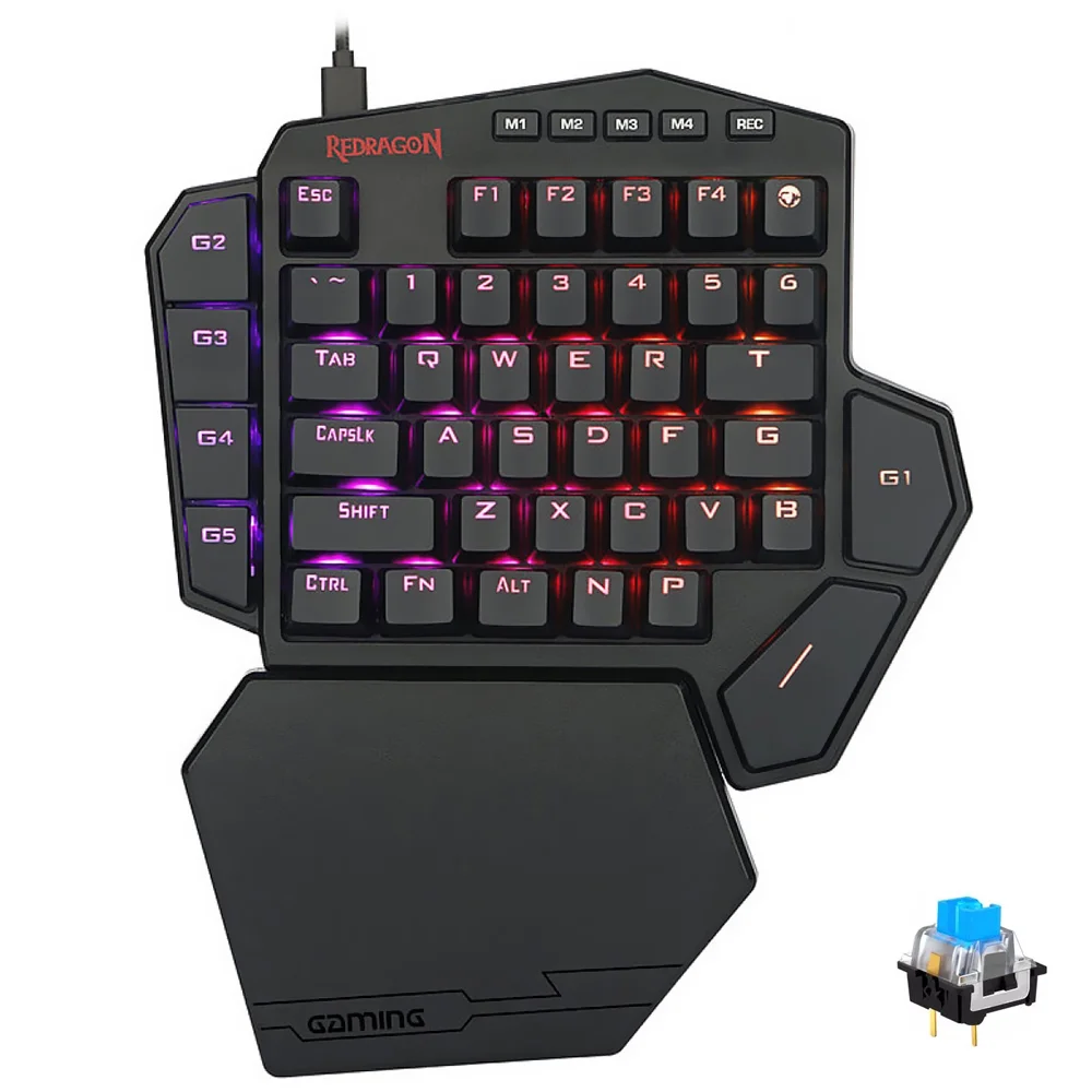 Imagem 2 de 3 do produto Teclado Gamer Mecânico Redragon K585RGB Diti Usb / RGB / Blue / Inglês - Preto