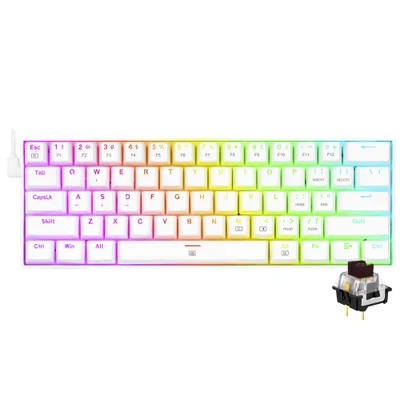 Teclado Gamer Mecânico Redragon K630w-RGB Dragonborn Usb / RGB / Inglês - Branco