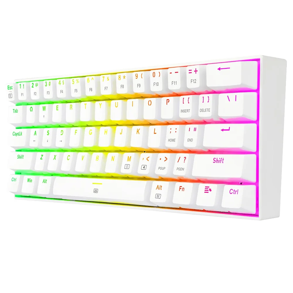 Imagem 2 de 3 do produto Teclado Gamer Mecânico Redragon K630w-RGB Dragonborn Usb / RGB / Inglês - Branco