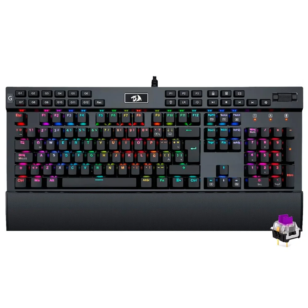 Imagem 3 de 3 do produto Teclado Gamer Mecânico Redragon K550RGB-1 Yama Usb / RGB / Espanhol - Preto